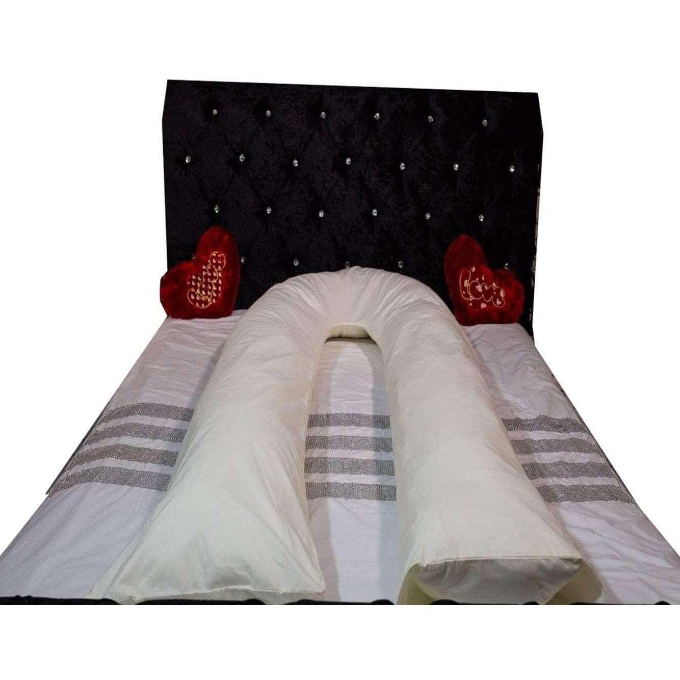 9ft/12ft Long U Shaped Full Body & Back Support Pillow Extra Fill With Hollow Fiber-Soft Relieve Pain Pregnancy & Leg Support Pillow - Arlinens
