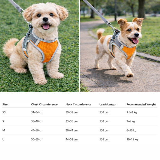 Dog Harness Lightweight No Pull Fully Adjustable Breathable Puppy Vest Belt Soft Padded Handle Available in XS, Small, Medium, Large Sizes
