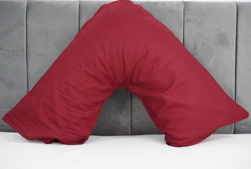 Polycotton V Shaped Pillowcase Head Back Neck Support V Case Cover 74x34cm