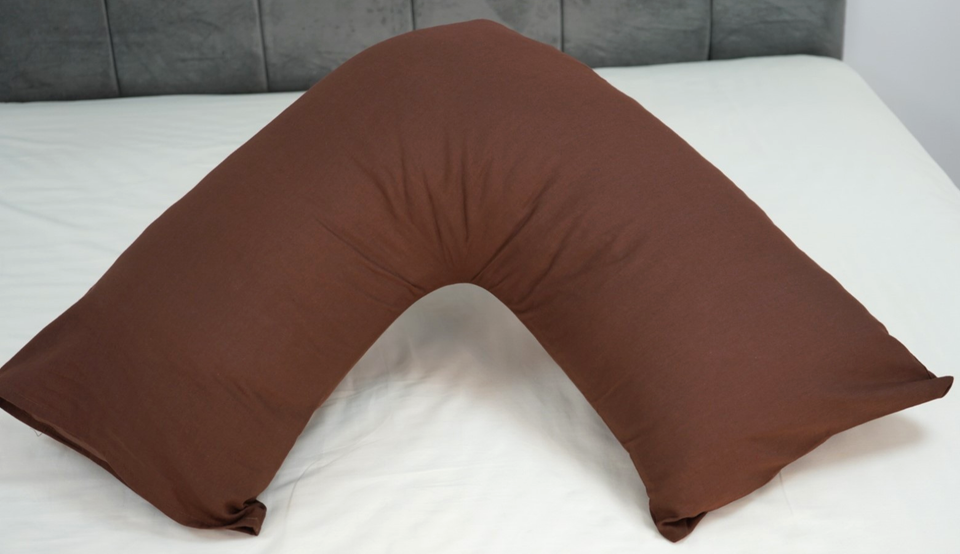 Polycotton V Shaped Pillowcase Head Back Neck Support V Case Cover 74x34cm