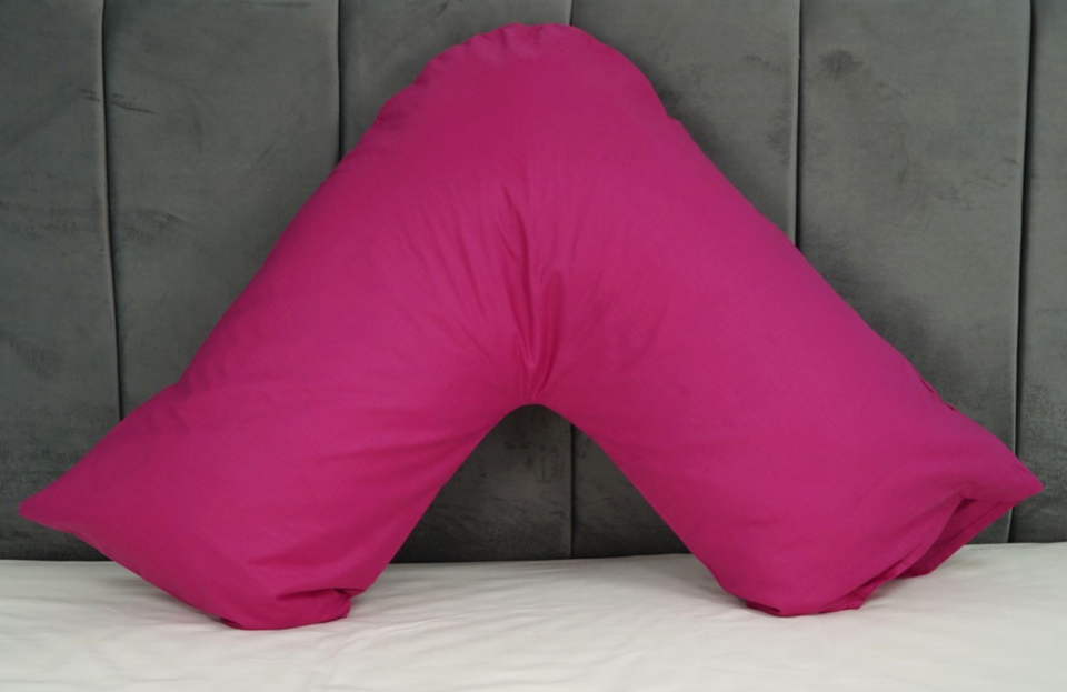 Polycotton V Shaped Pillowcase Head Back Neck Support V Case Cover 74x34cm