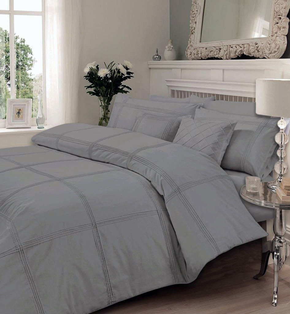 Hamlet Pintuck Pleated Duvet Cover Bedding Set with Pillowcases – Soft, Elegant, Available in All Sizes