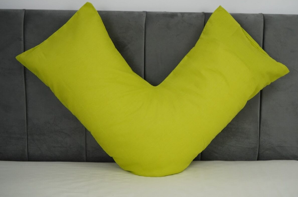 Polycotton V Shaped Pillowcase Head Back Neck Support V Case Cover 74x34cm