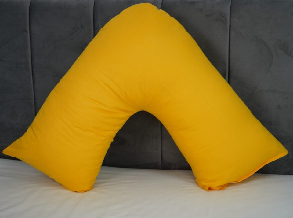 Polycotton V Shaped Pillowcase Head Back Neck Support V Case Cover 74x34cm