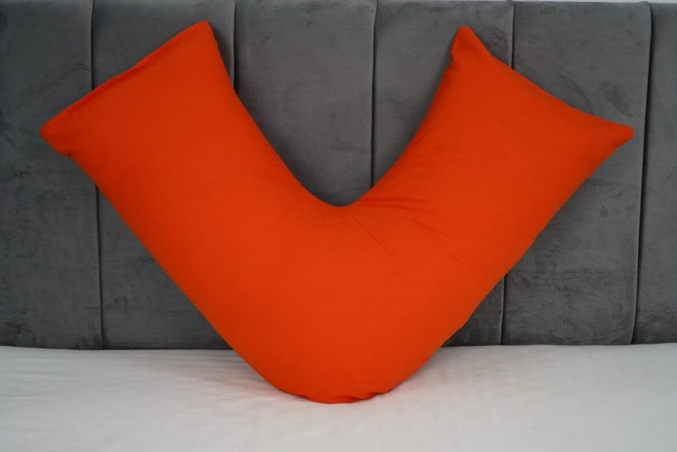 Polycotton V Shaped Pillowcase Head Back Neck Support V Case Cover 74x34cm