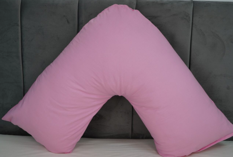 Polycotton V Shaped Pillowcase Head Back Neck Support V Case Cover 74x34cm