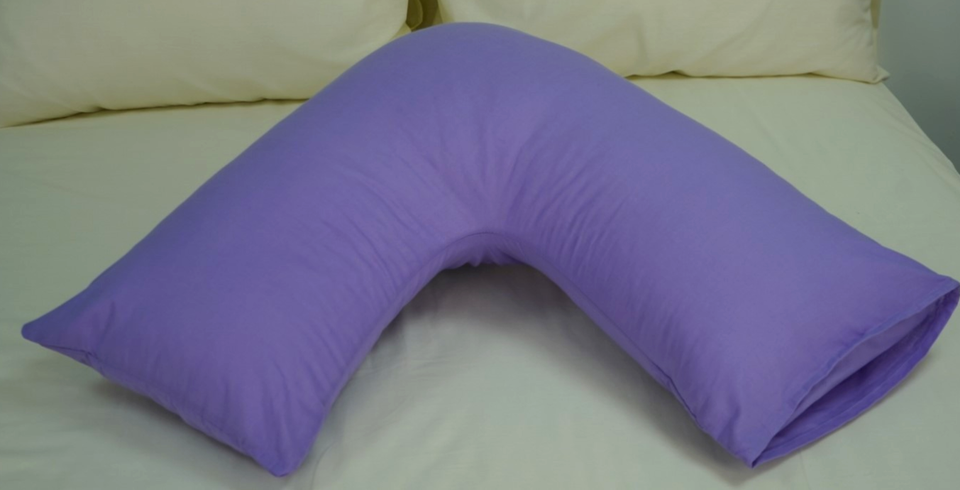 Polycotton V Shaped Pillowcase Head Back Neck Support V Case Cover 74x34cm
