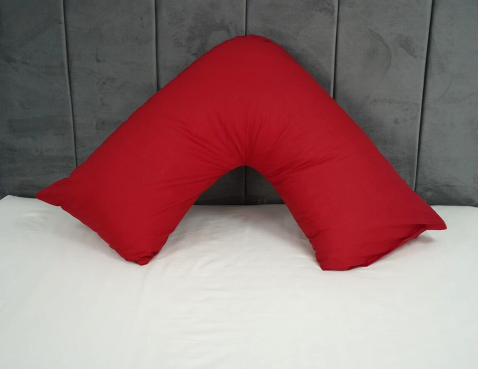 Polycotton V Shaped Pillowcase Head Back Neck Support V Case Cover 74x34cm