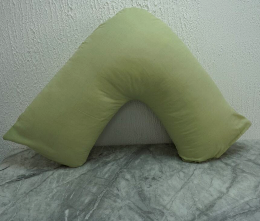 Polycotton V Shaped Pillowcase Head Back Neck Support V Case Cover 74x34cm