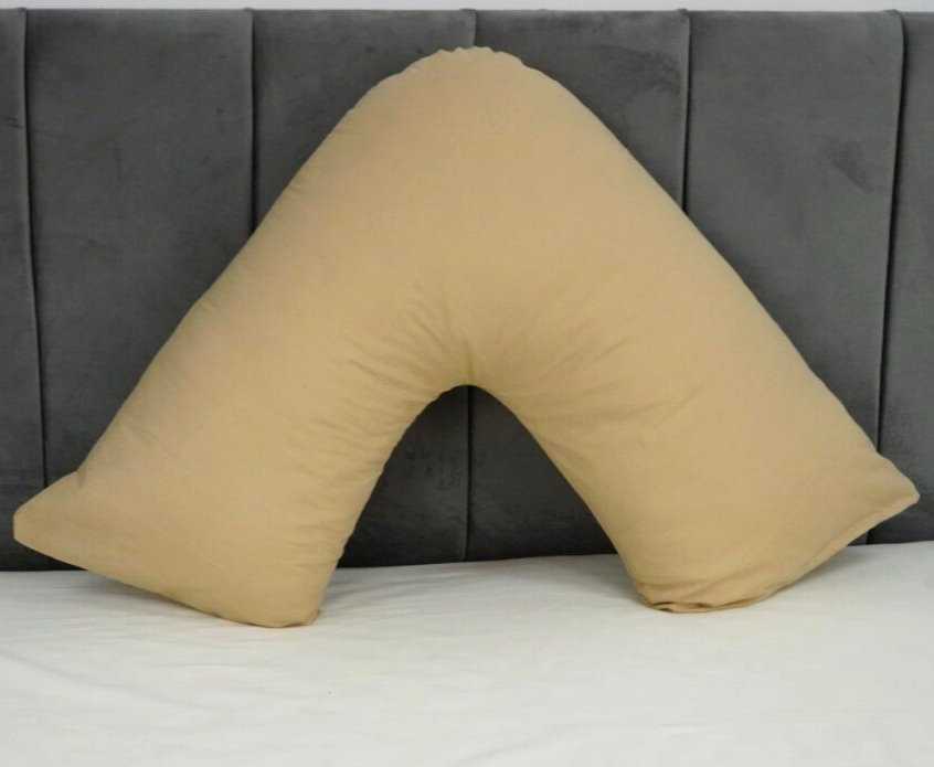 Polycotton V Shaped Pillowcase Head Back Neck Support V Case Cover 74x34cm