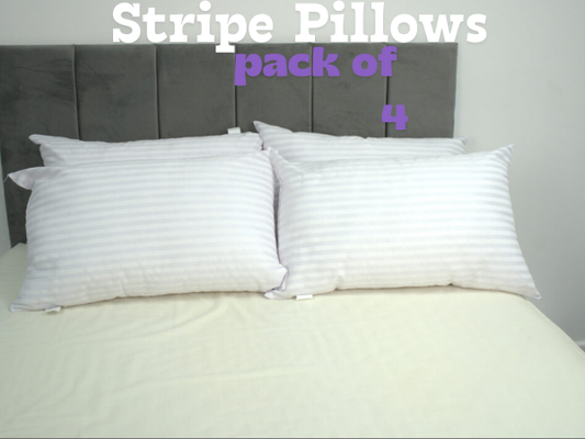 ARLINENS Hotel Quality Hollow Fibre Stripe Pillows-Premium Hollow Fibre Filled Bounce Back Pillows 74x48cm-Hollow Fibre Filled Pillows for Stomach back side sleepers-Pack of (2,4,6,8)