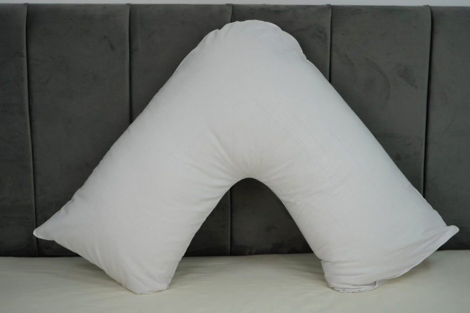 Polycotton V Shaped Pillowcase Head Back Neck Support V Case Cover 74x34cm