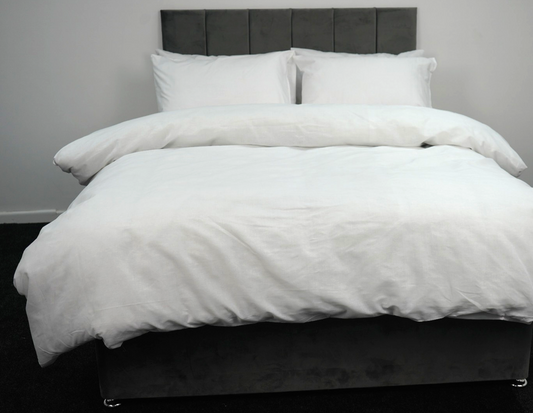 Polycotton Plain Dyed Duvet Cover with Matching Pillowcases Bedding Set All Size