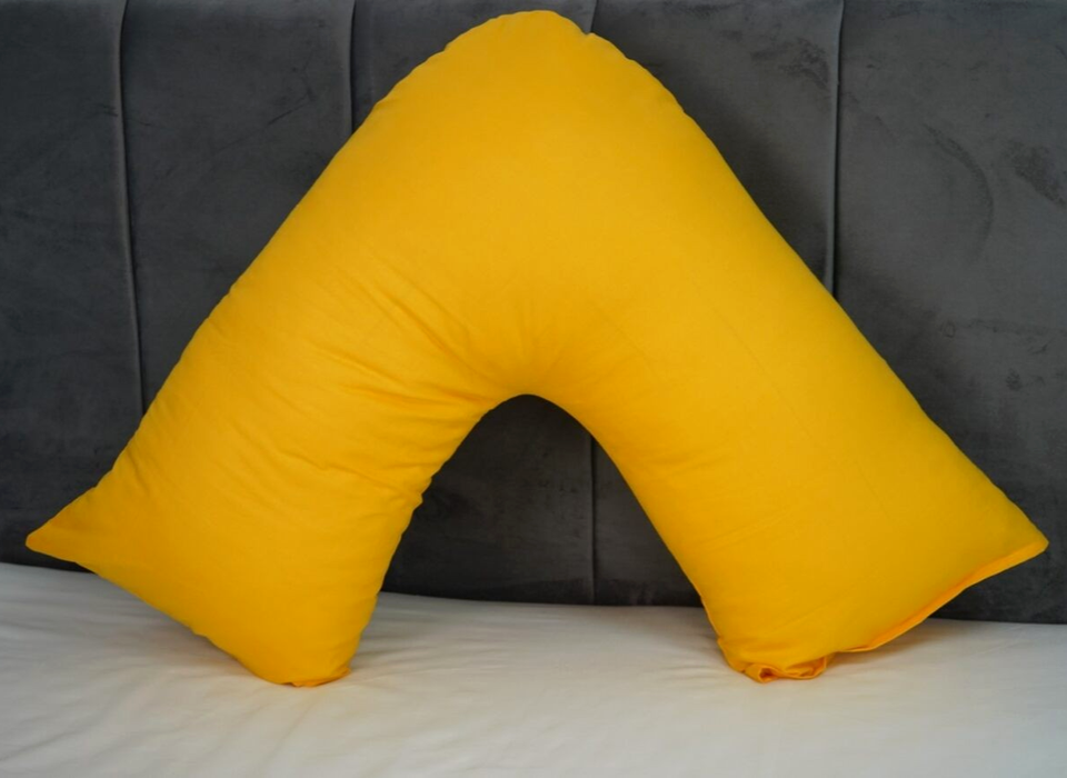 Polycotton V Shaped Pillowcase Head Back Neck Support V Case Cover 74x34cm