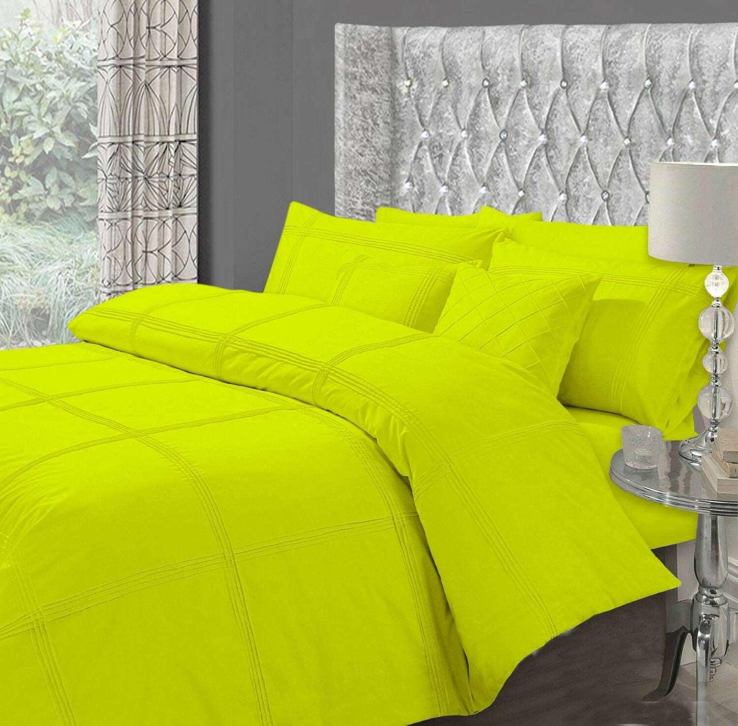 ARLINENS Hamlet Pintuck Pleated Quilt Duvet Cover Bedding Set with Pillowcases All Sizes - Arlinens