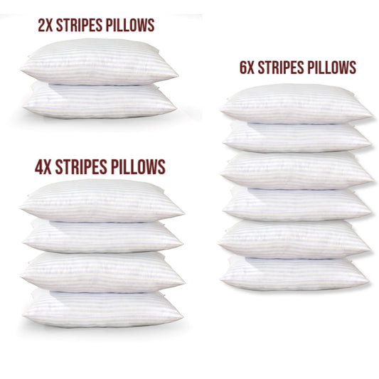 ARLINENS Hollow fiber Stripes Pillows Hotel Quality Bounce Back Pillows Pack of 2,4,6,8 - Arlinens