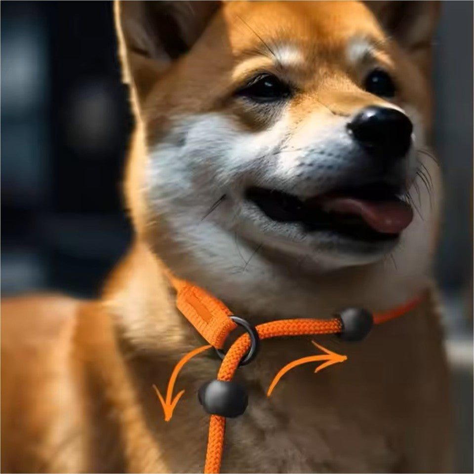 Nylon Slip Lead Dog Slip Leash and Collar Dog Training Leash with Double Handle