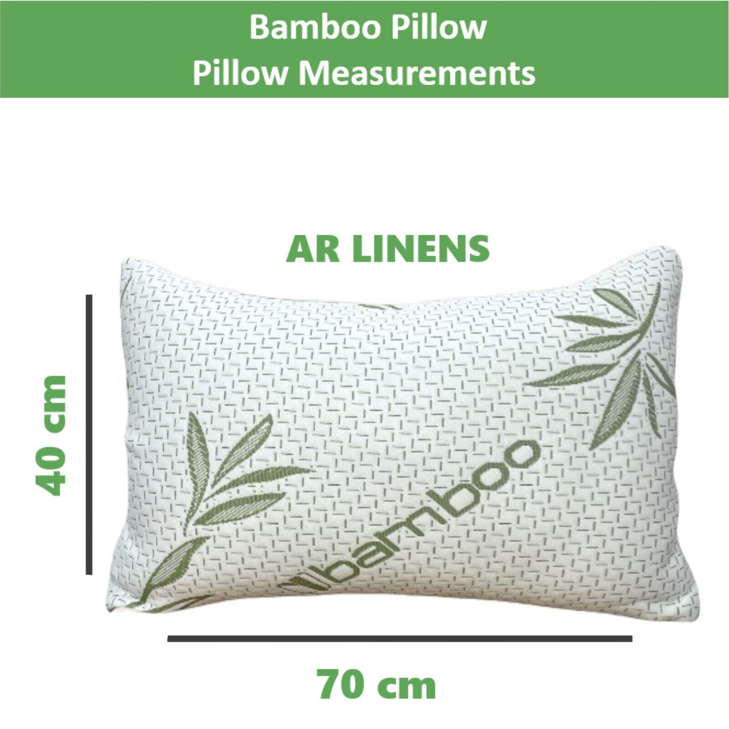 Bamboo Pillow Memory Foam Soft with Removable Cover - Arlinens
