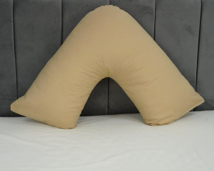 Polycotton V Shaped Pillowcase Head Back Neck Support V Case Cover 74x34cm