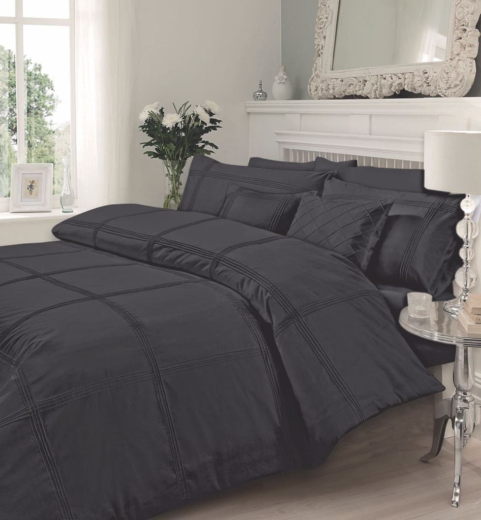 Hamlet Pintuck Pleated Duvet Cover Bedding Set with Pillowcases – Soft, Elegant, Available in All Sizes