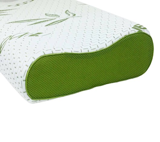 Contour Bamboo Pillow Memory Foam Orthopedic Head Neck Support Pillow - Arlinens