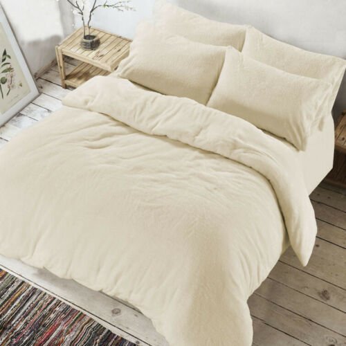 Teddy Bear Fleece Duvet Quilt Set , Super Soft Warm Cozy Bedding Set with Pillow Cases