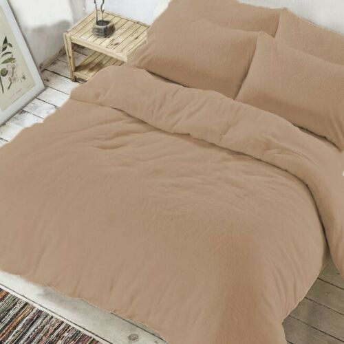 Teddy Bear Fleece Duvet Quilt Set , Super Soft Warm Cozy Bedding Set with Pillow Cases