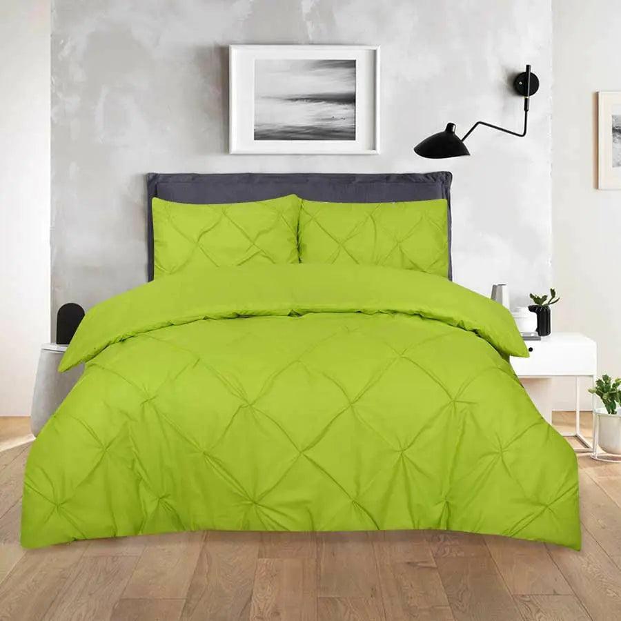 Pintuck Diamond Quilt Duvet Cover Bedding Set with Pillowcase All Sizes 6 Colors - Arlinens