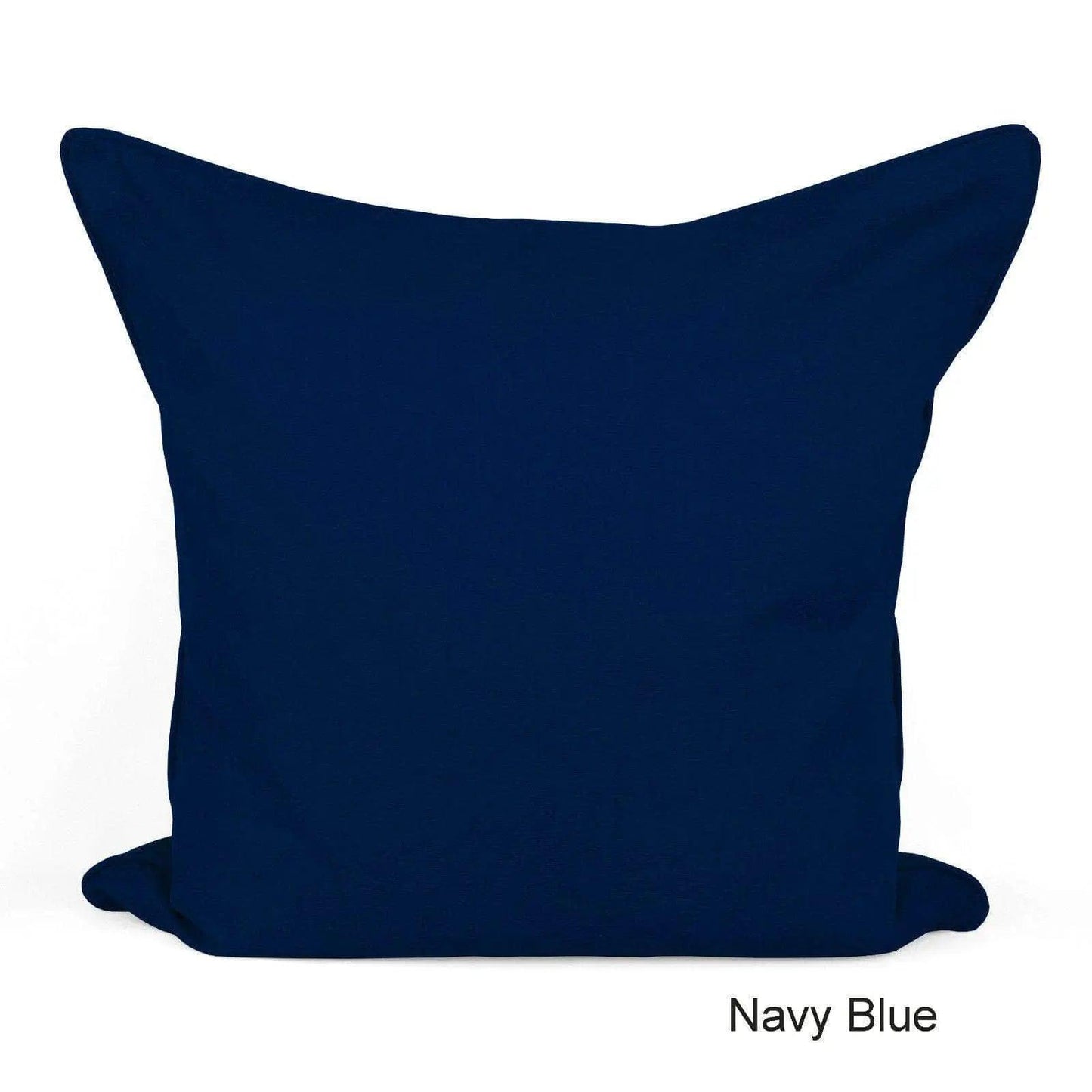 a navy blue pillow on a white background