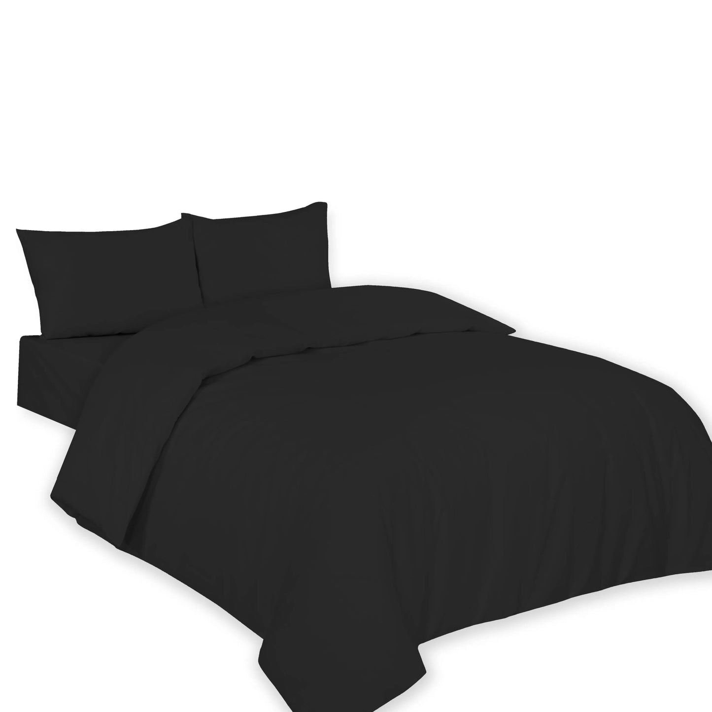 Polycotton Plain Dyed Duvet Cover with Matching Pillowcases Bedding Set All Size - Arlinens