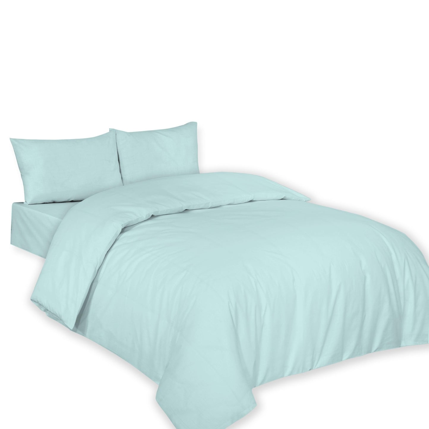 Polycotton Plain Dyed Duvet Cover with Matching Pillowcases Bedding Set All Size - Arlinens