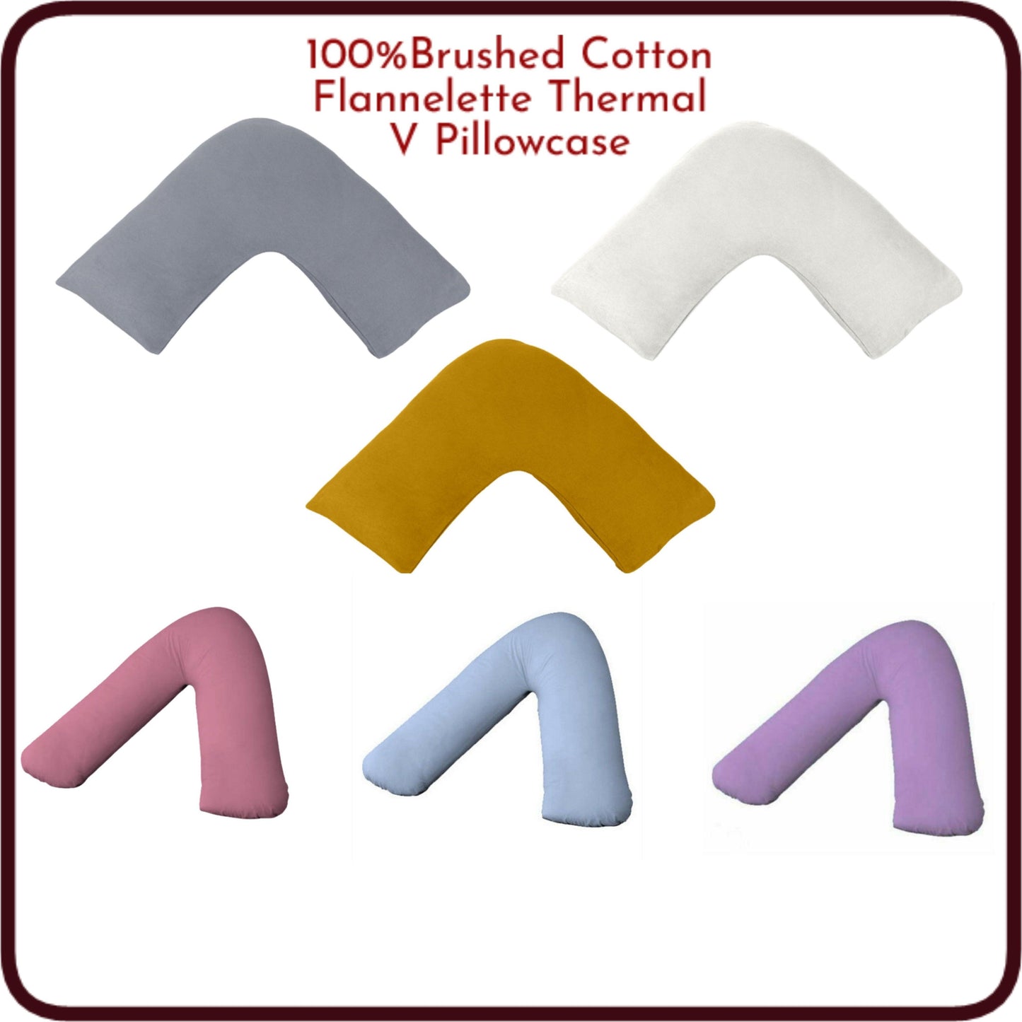 V Shaped Cotton Flannelette Thermal V Pillowcover