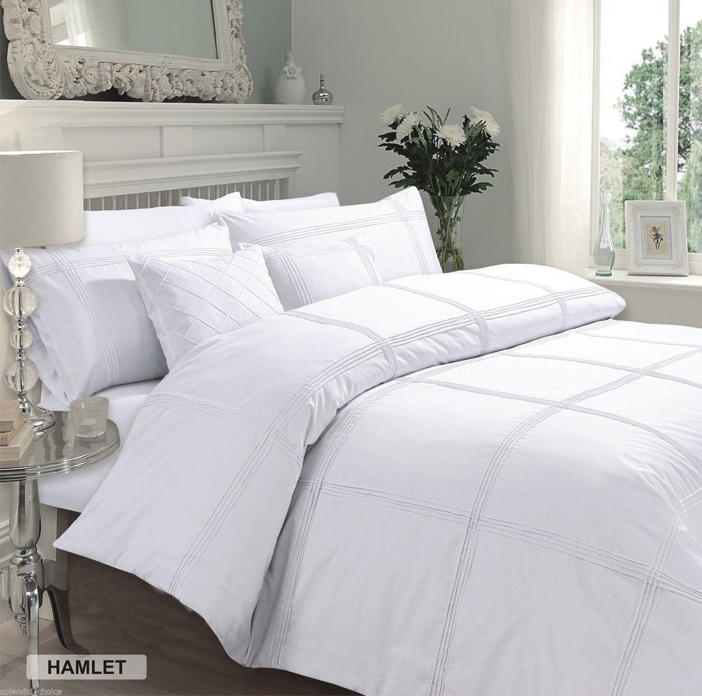 Hamlet Pintuck Pleated Duvet Cover Bedding Set with Pillowcases – Soft, Elegant, Available in All Sizes