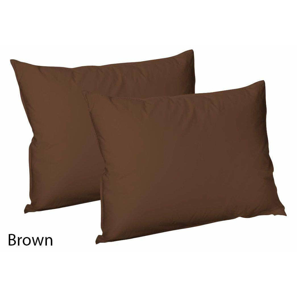 2X Polycotton Plain Dyed Pillowcases
