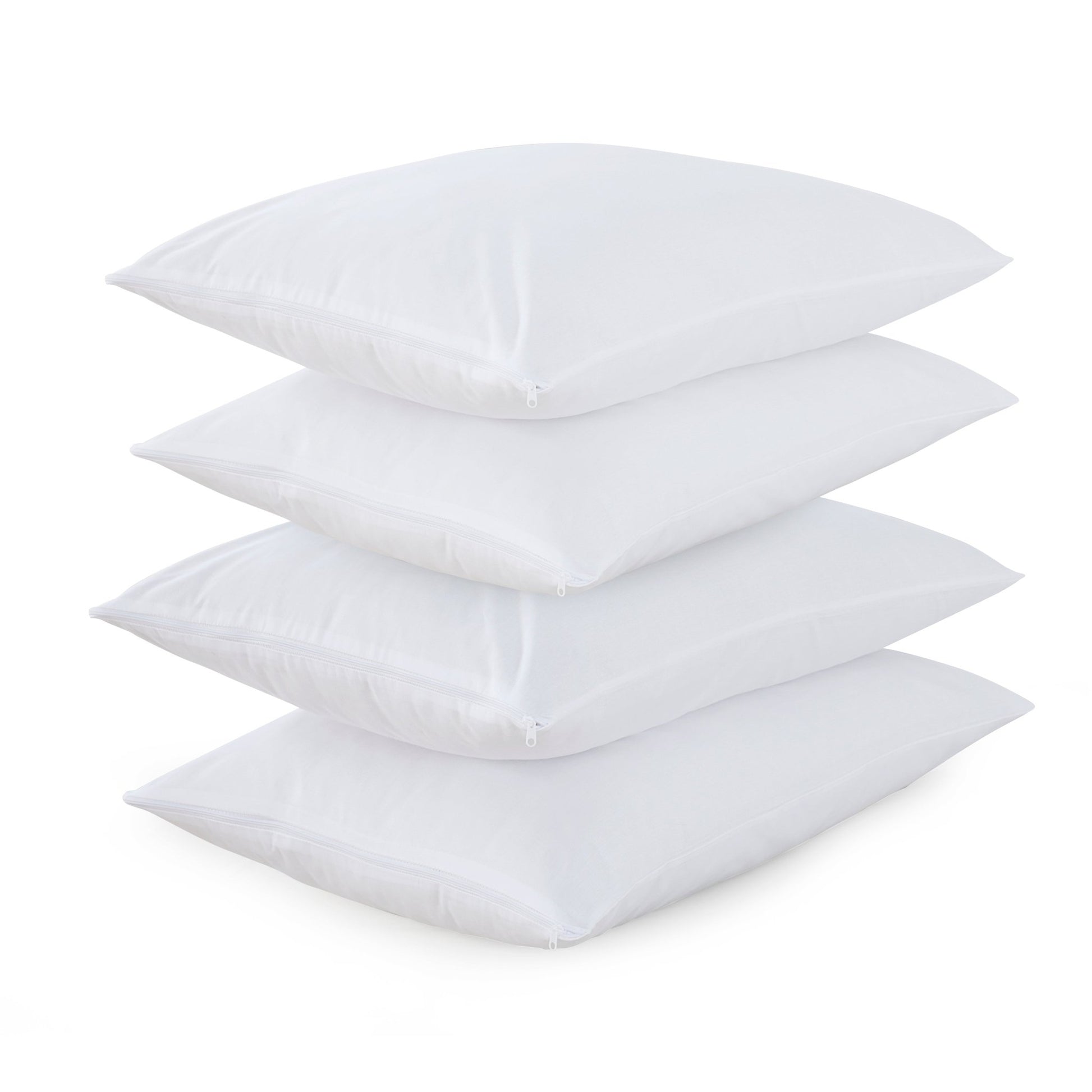 4x 100% Cotton Pillow Protectors Washable Anti allergic Zipped Entry 74x48cm - Arlinens