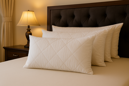 Pack of 2,4 Quilted Pillows Bounce Back Rectangular Shape Extra Fill Pillows 29"x19"