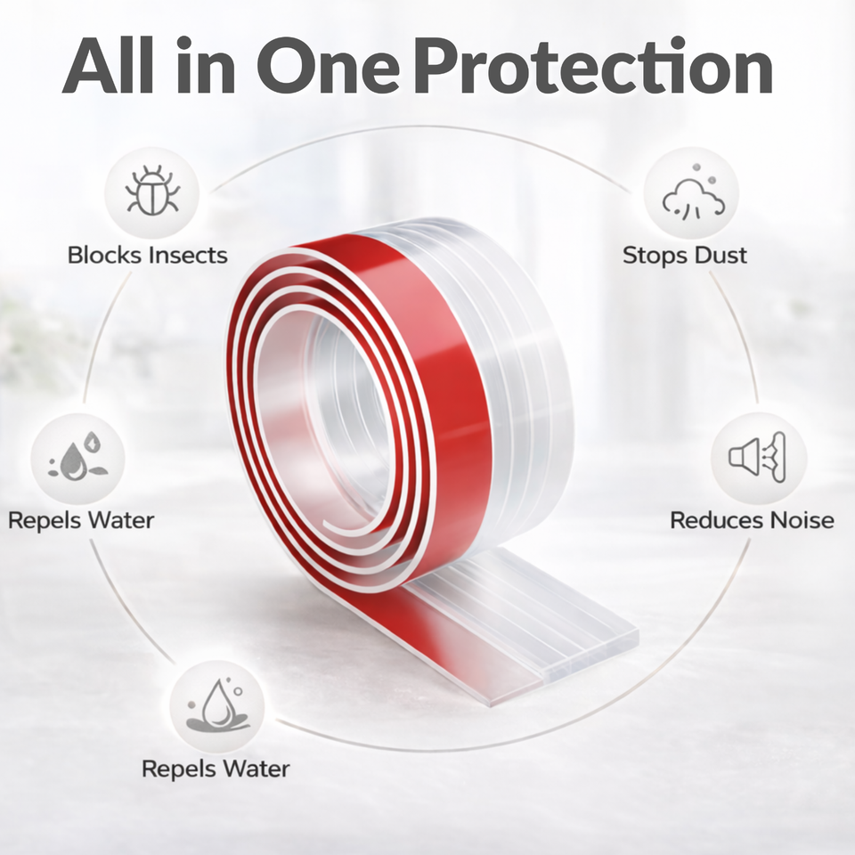 Transparent Self Adhesive Door Bottom Seal Strip Dust & Draft Excluder