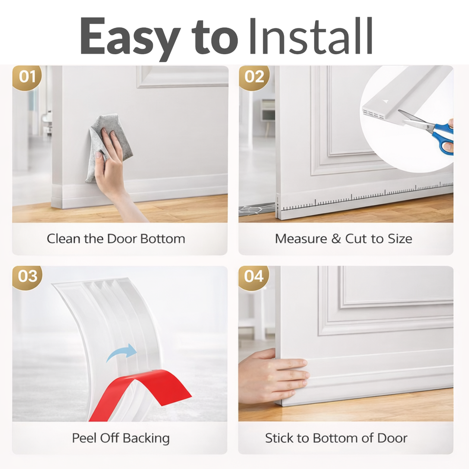Transparent Self Adhesive Door Bottom Seal Strip Dust & Draft Excluder