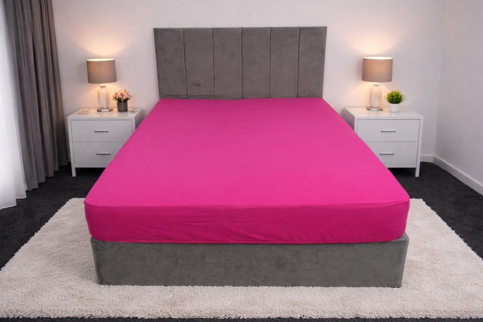 Plain Dyed Polycotton Fitted Sheets Single Double King Super King Pillowcases