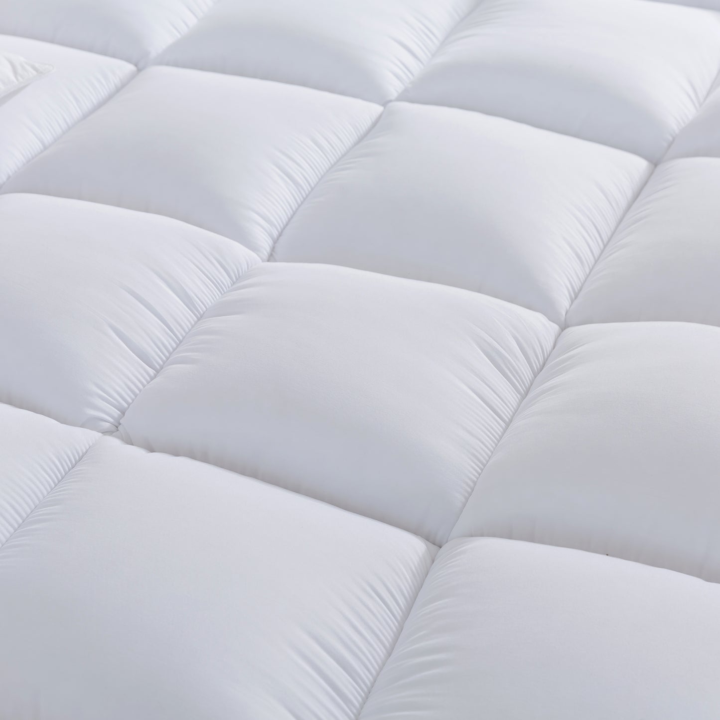 10cm/4'' Deep Microfiber Mattress Topper with Elastic Corner Straps – Available in All Sizes, Hypoallergenic Mattress Protector for Comfort & Support