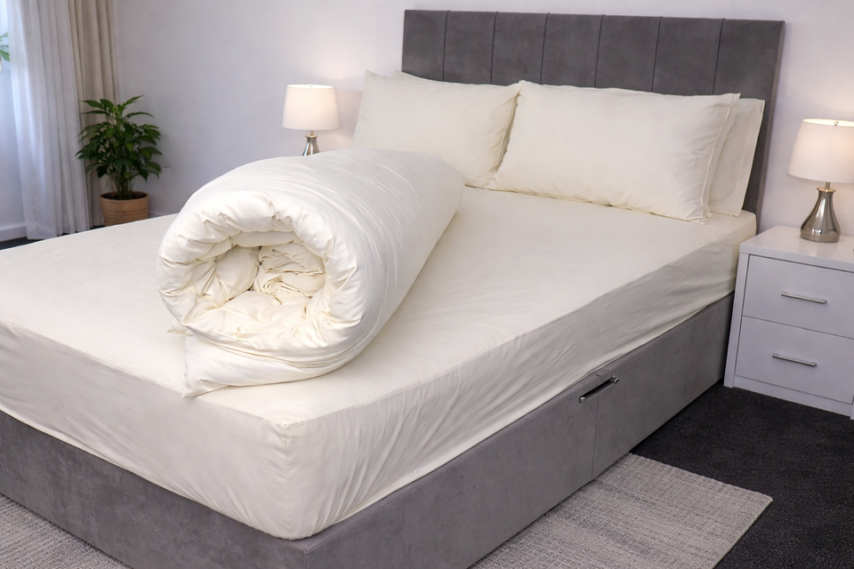 Polycotton Plain Dyed Duvet Cover with Matching Pillowcases Bedding Set All Size