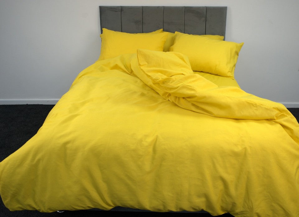 Polycotton Plain Dyed Duvet Cover with Matching Pillowcases Bedding Set All Size