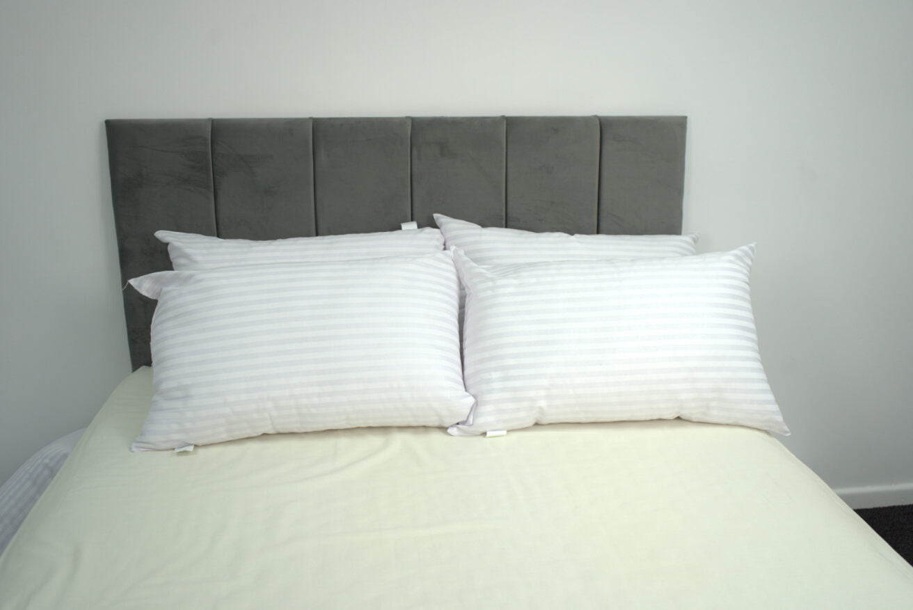 Hotel Quality Hollow Fiber Stripes Pillows - Bounce Back Support, Pack of 2, 4, 6, 8, Soft & Comfortable