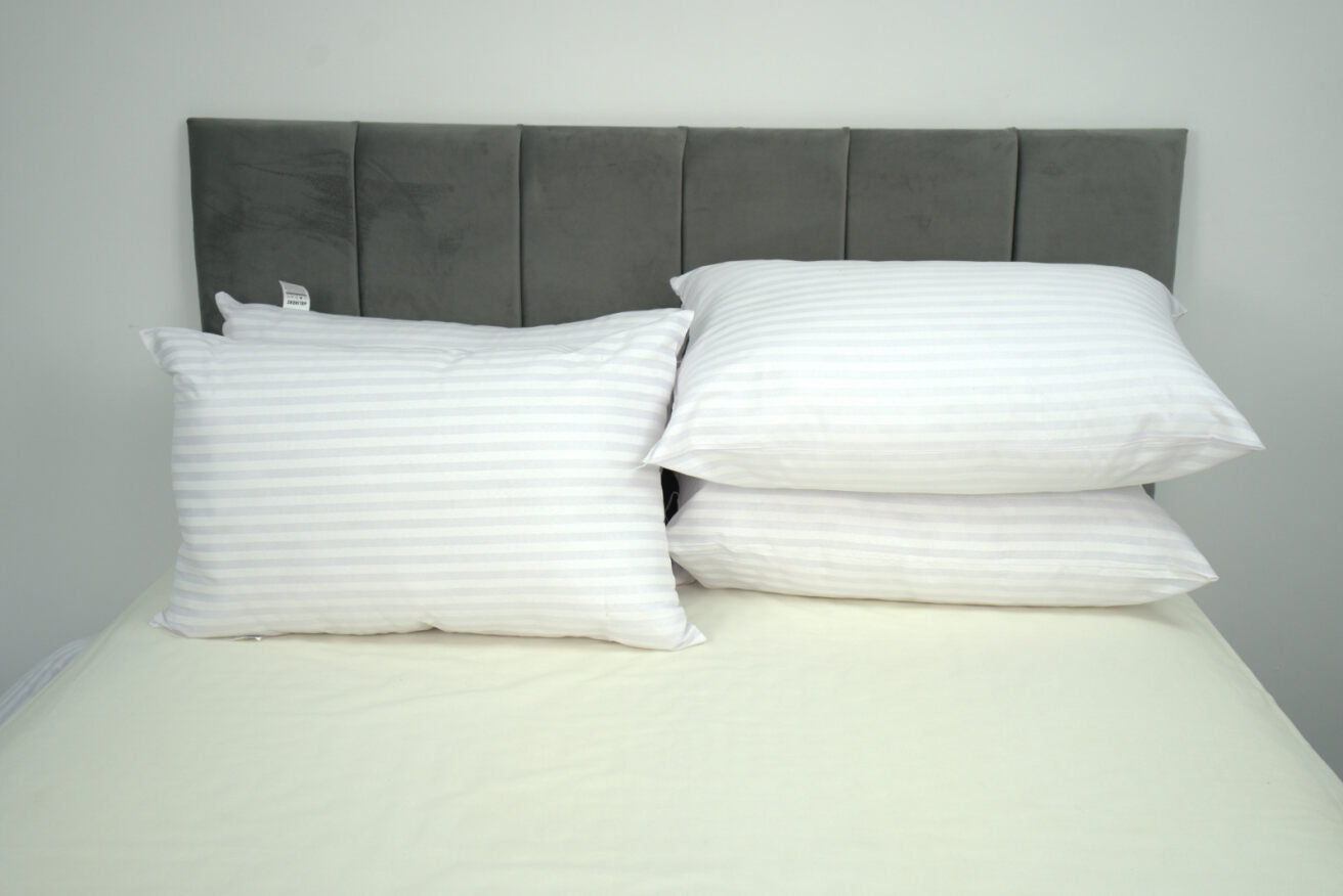 Hotel Quality Hollow Fiber Stripes Pillows - Bounce Back Support, Pack of 2, 4, 6, 8, Soft & Comfortable