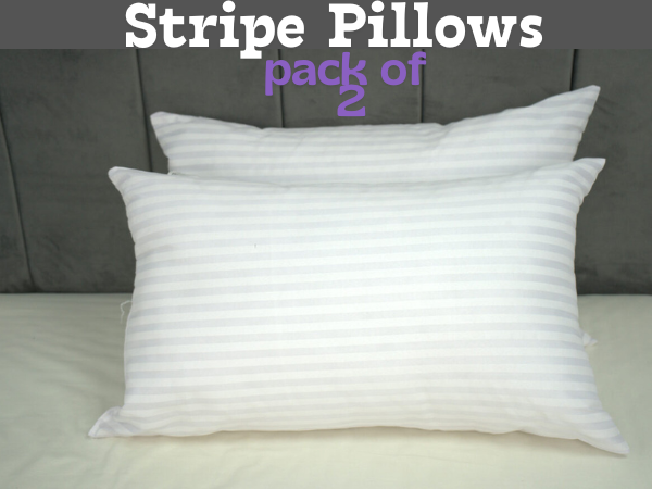 Hotel Quality Hollow Fiber Stripes Pillows - Bounce Back Support, Pack of 2, 4, 6, 8, Soft & Comfortable