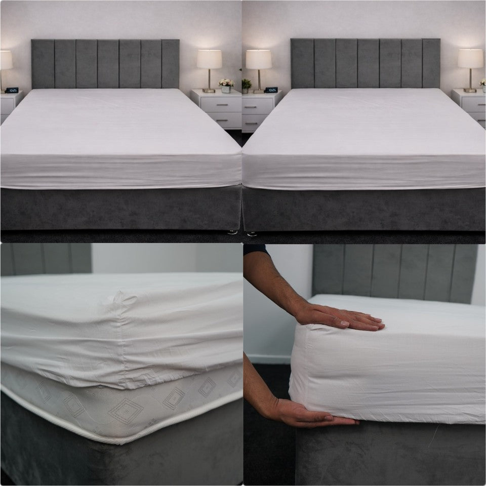 Plain Dyed Polycotton Fitted Sheets Single Double King Super King Pillowcases