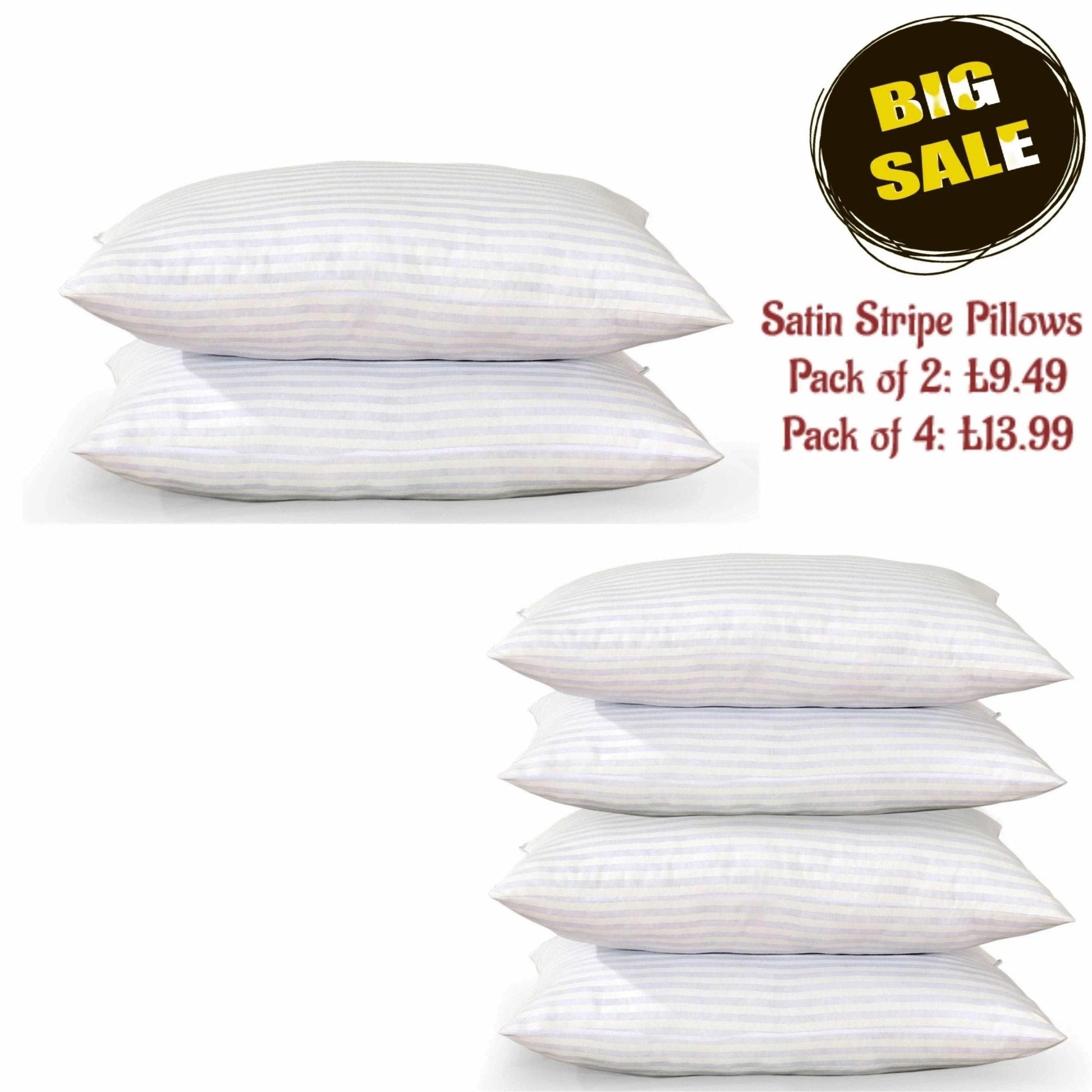 ARLINENS Hollow fiber Stripes Pillows Hotel Quality Bounce Back Pillows Pack of 2,4,6,8 - Arlinens
