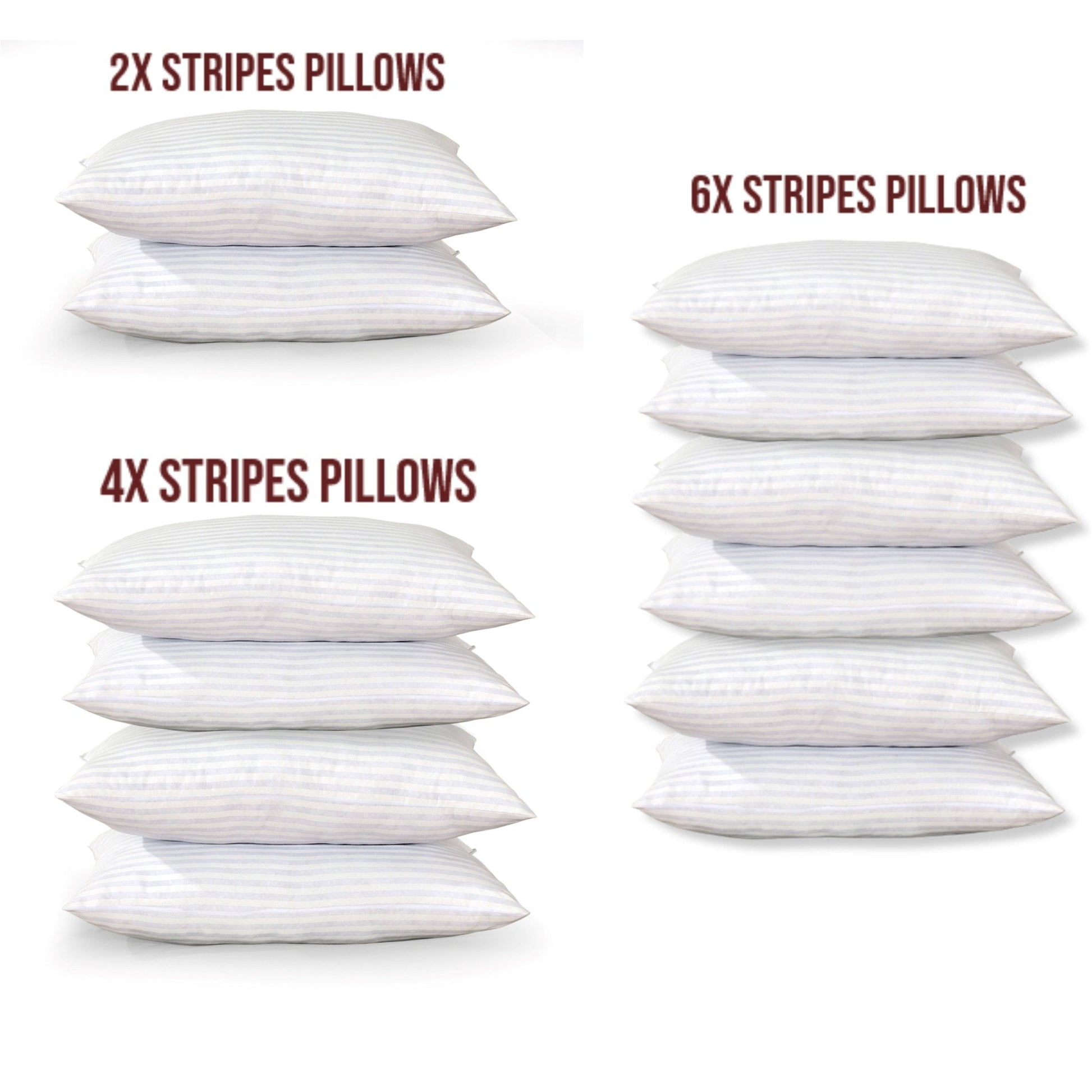 ARLINENS Hollow fiber Stripes Pillows Hotel Quality Bounce Back Pillows Pack of 2,4,6,8 - Arlinens