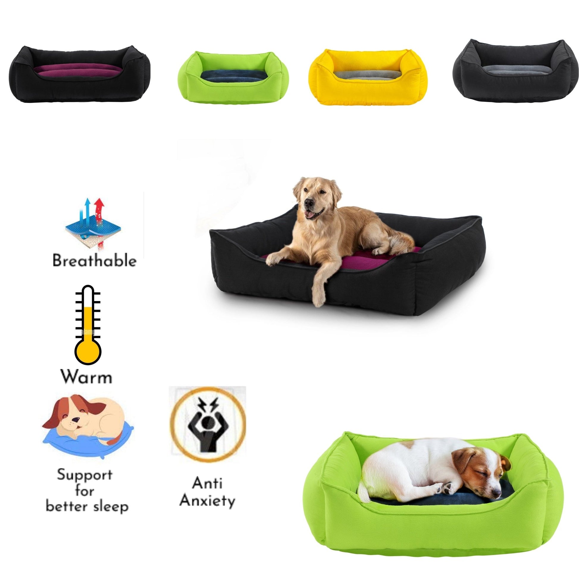 Dog Pet Bed For Small Medium Large Dog Puppy Warm Cushion Calming Cat Washable Beds - Arlinens