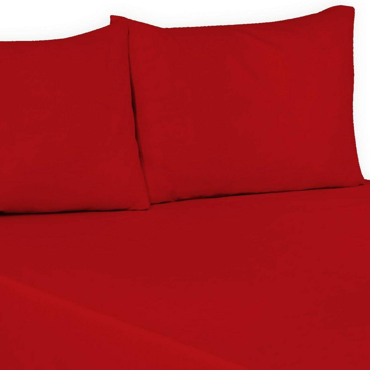 Flat Sheets Plain Dyed 100% Poly Cotton Percale Quality Soft Bed Sheet Or Matching Pillowcases All Sizes - Arlinens